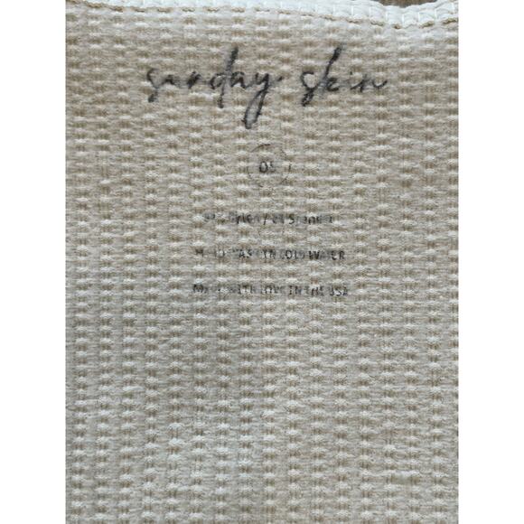 Sunday Skin Tank Womens One Size Cream V-Neck Ribbed Cropped Summer - Picture 4 of 4